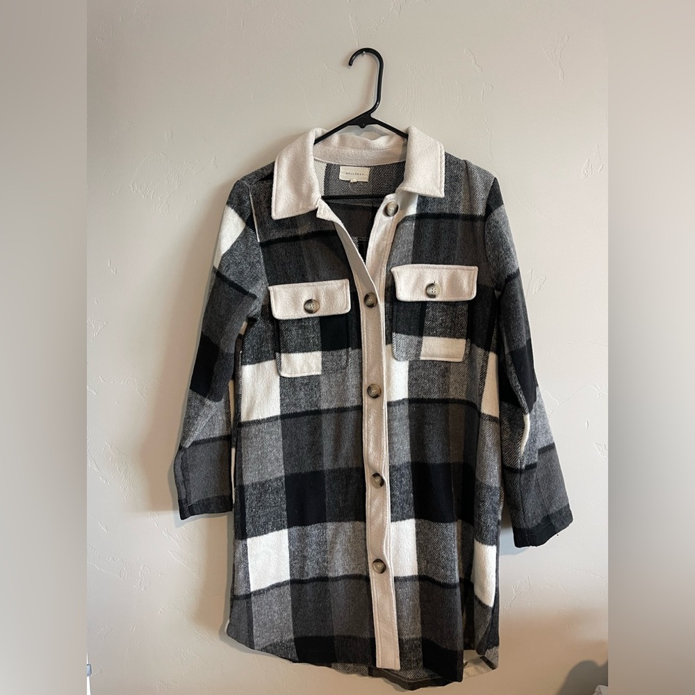 Mellody Plaid Button-Up Coat